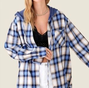 La Miel Plaid Shacket NWT
